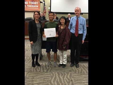 Board of Education recognizes nationally-renowned student pianist Parker Van Ostrand