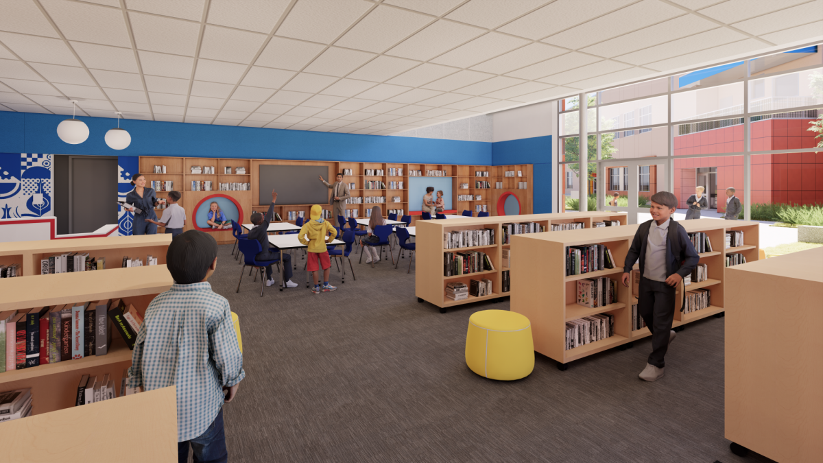 Rendering of new Pacific Elementary School Library Construction Project