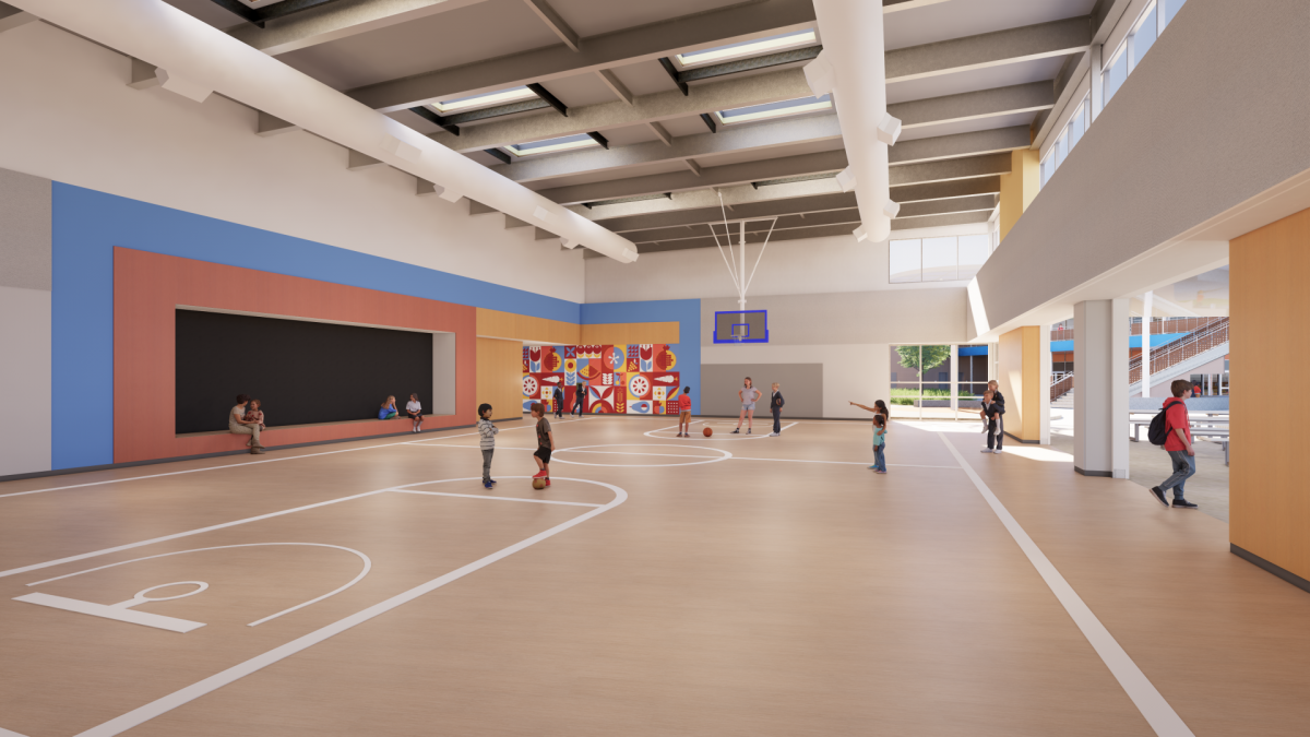 Rendering of new Pacific Elementary School Gym Construction Project