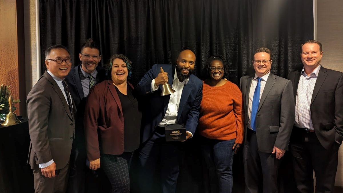 Photo of Board with CSBA Golden Bell Award