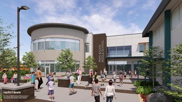 Rendering of new Fern Bacon Middle School