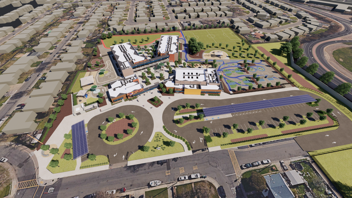 Overview rendering of new Pacific Elementary School Construction Project