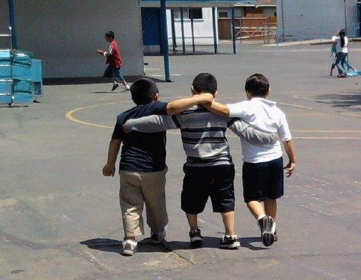 Students walking