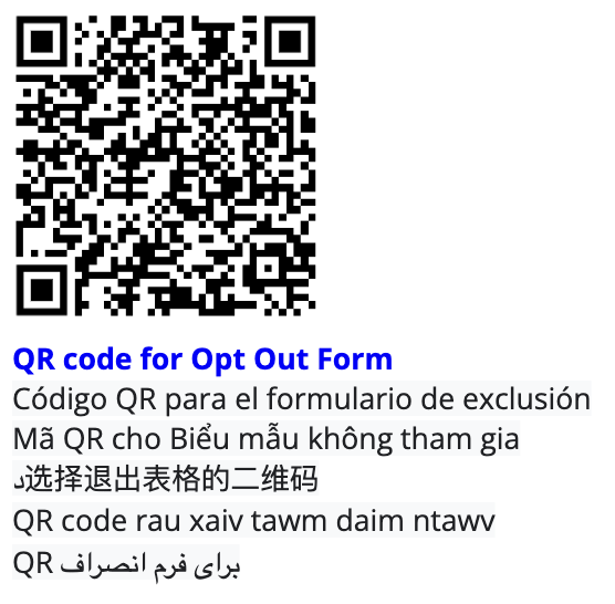 QR Code for Opt Out Form