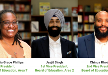 Lavinia Grace Phillips to serve as Board President, Jasjit Singh to serve as 1st Vice President, and Chinua Rhodes to serve as 2nd Vice President. 