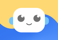Grace App Icon - A friendly bot with a blue and yellow background.