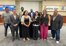 The Board recognized outgoing Student Board Member Justine Chueh-Griffith for their service to the district