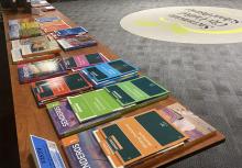 image of textbooks for review