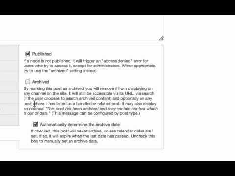 Quick Videos: Publishing & Archiving