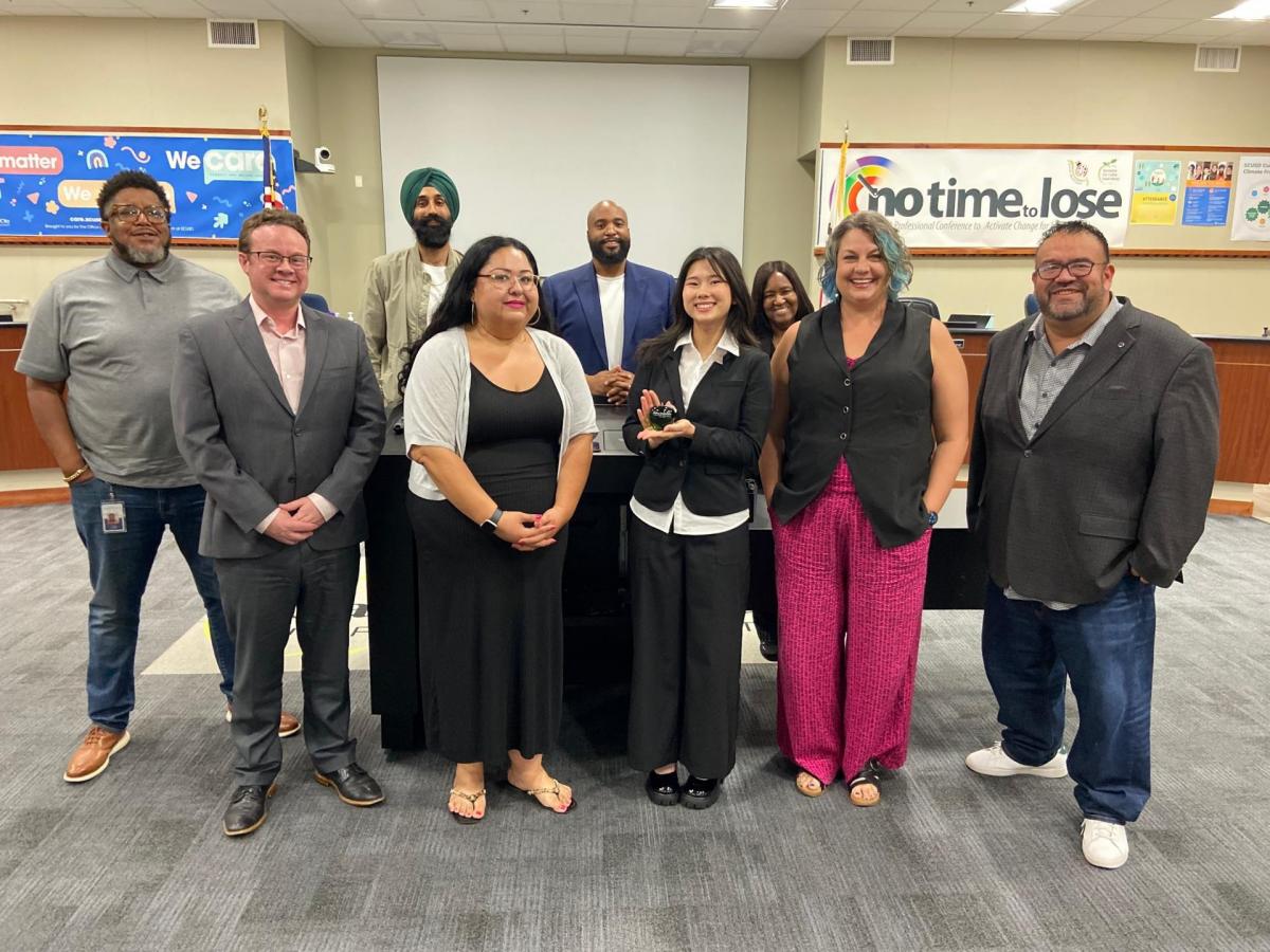 The Board recognized outgoing Student Board Member Justine Chueh-Griffith for their service to the district